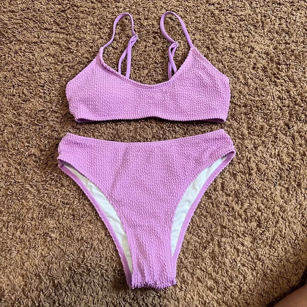 Women'S Ribbed Bikini Sets Scoop Neck Swimsuit Textured Two Piece‎ Swimwear XS